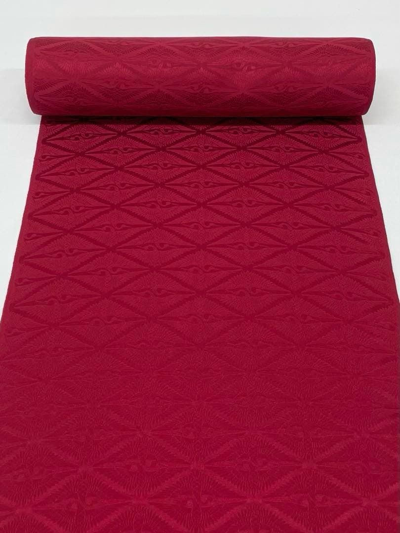 色無地 向鶴 紋意匠 四丈物 共八掛 正絹 反物 T 9141