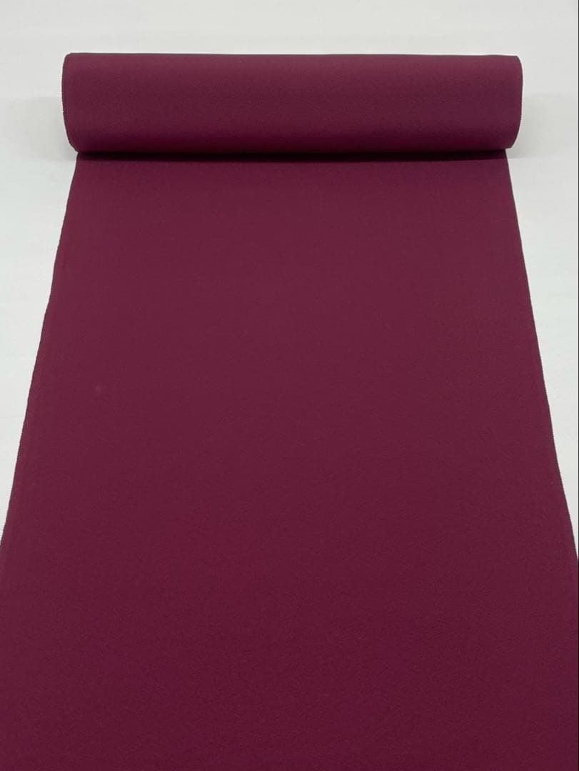 色無地 浜ちりめん バーガンディー色 正絹 反物 T 9142