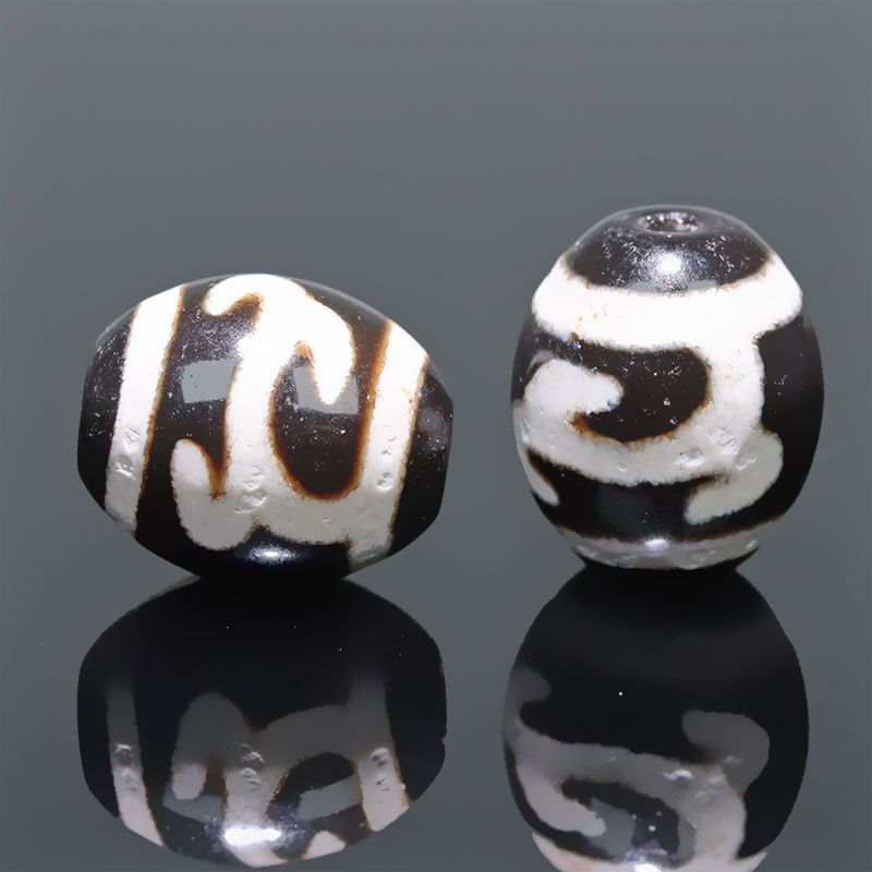 Z70-6〕【 天珠】約14x12mm 緑度母天珠 開運 風水 【ランダム発送