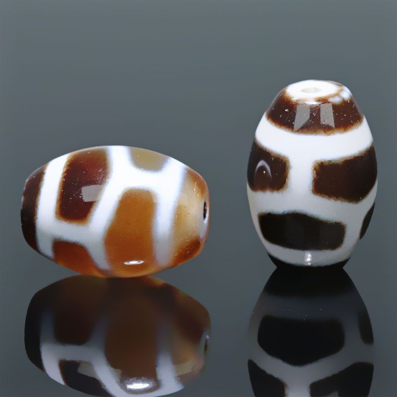 Z69-2〕【 天珠】約18x13mm 亀甲長寿天珠 守り 開運 風水 【ランダム