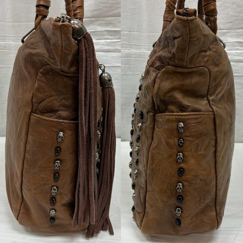 トーマスワイルド バッファロー スカル スタッズ タッセル レザー