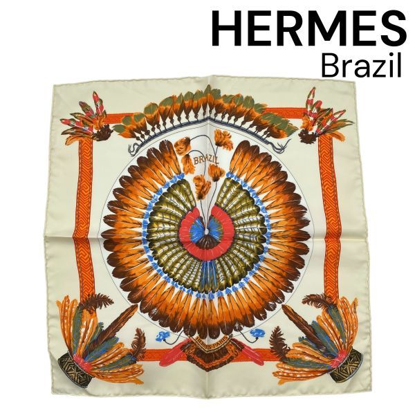 ○ エルメス HERMES カレ45 スカーフ バンダナ ブラジル BRAZIL