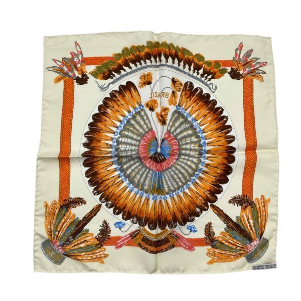 ○ エルメス HERMES カレ45 スカーフ バンダナ ブラジル BRAZIL