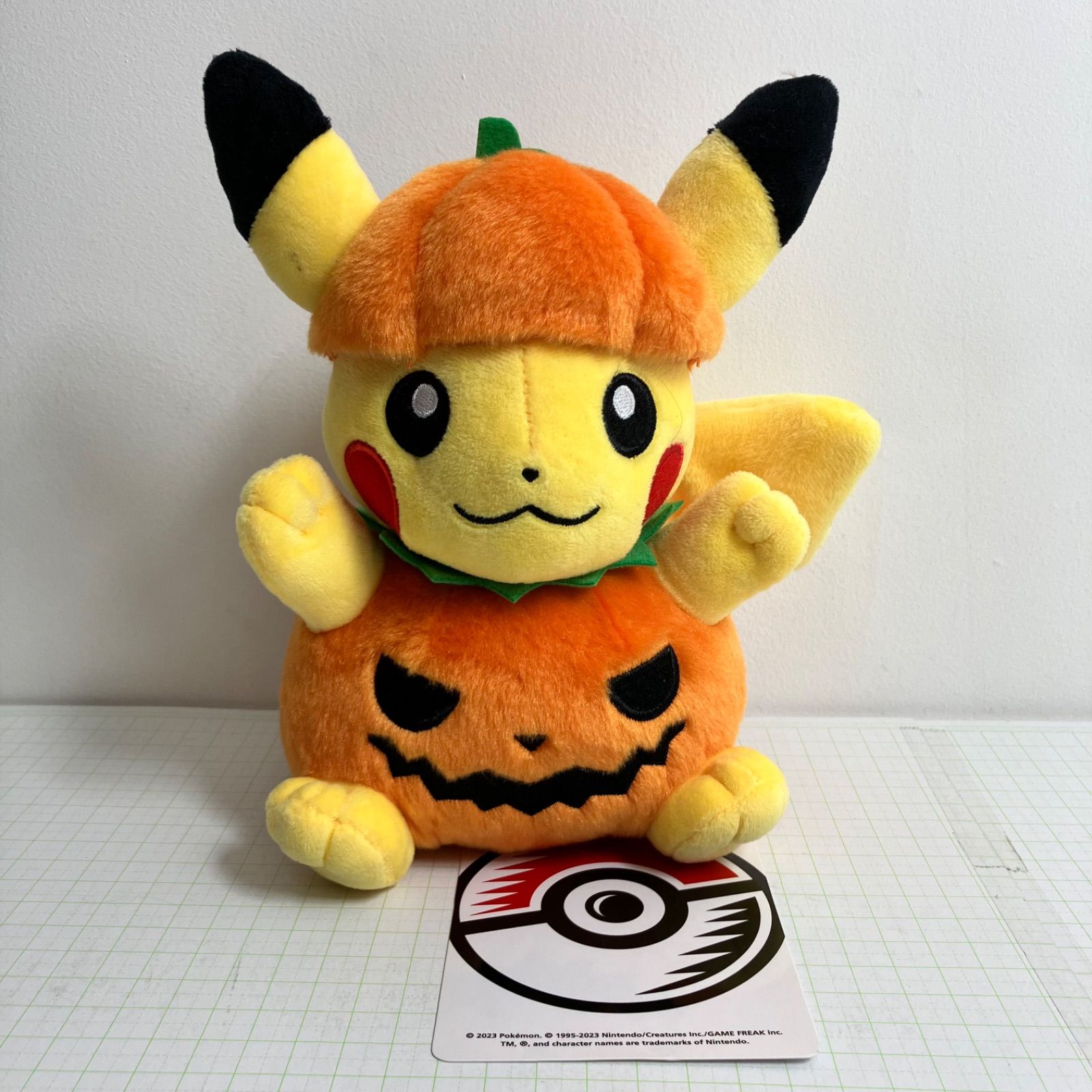瀬戸店】タグ付き ぬいぐるみ ハロウィンかぼちゃピカチュウ
