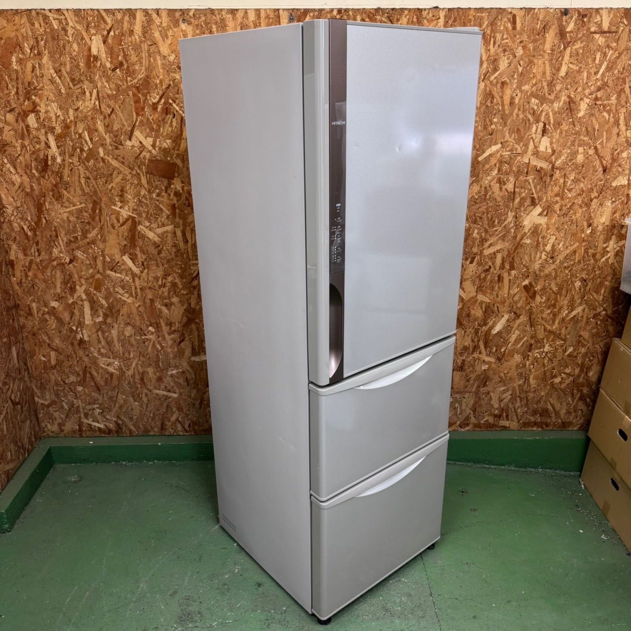 332 送料設置無料 日立 自動製氷機能付き大型冷蔵庫 375L 洗濯機