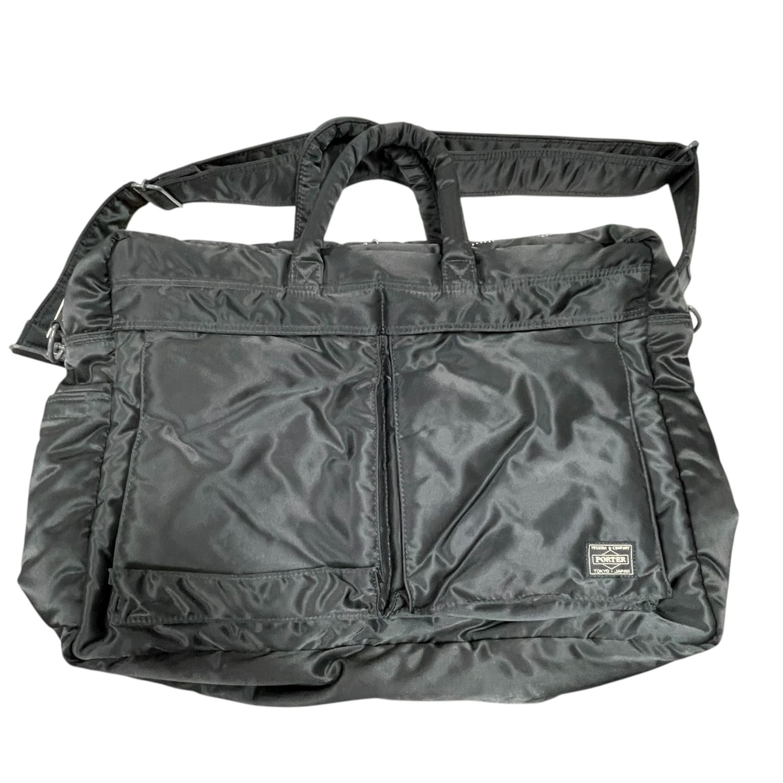 ◆ 品◆PORTER ポーター タンカー 2 WAY ブラック ショルダーバッグ ビジネスバッグ メンズ トートバッグ ナイロン 金具剥がれ有