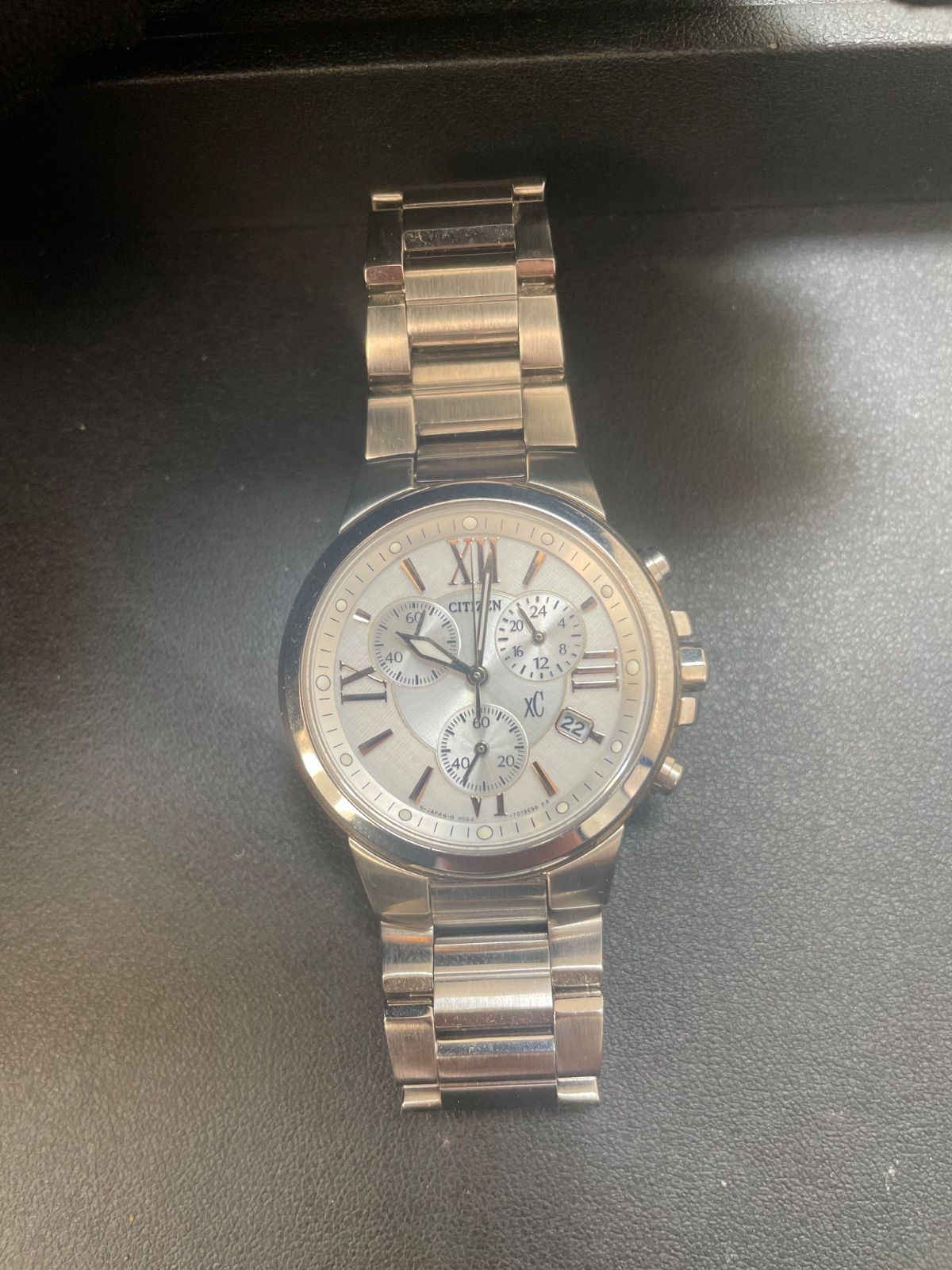 稼働品 CITIZEN XC シチズン クロノグラフ ホワイト シルバー