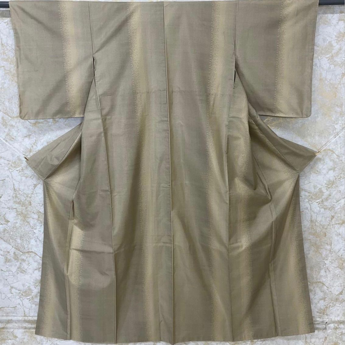 kimono one kimonoarisa 同然 素敵な大島紬 広衿 袷 ロング 仕付け糸付き 裄63.5肩丈161