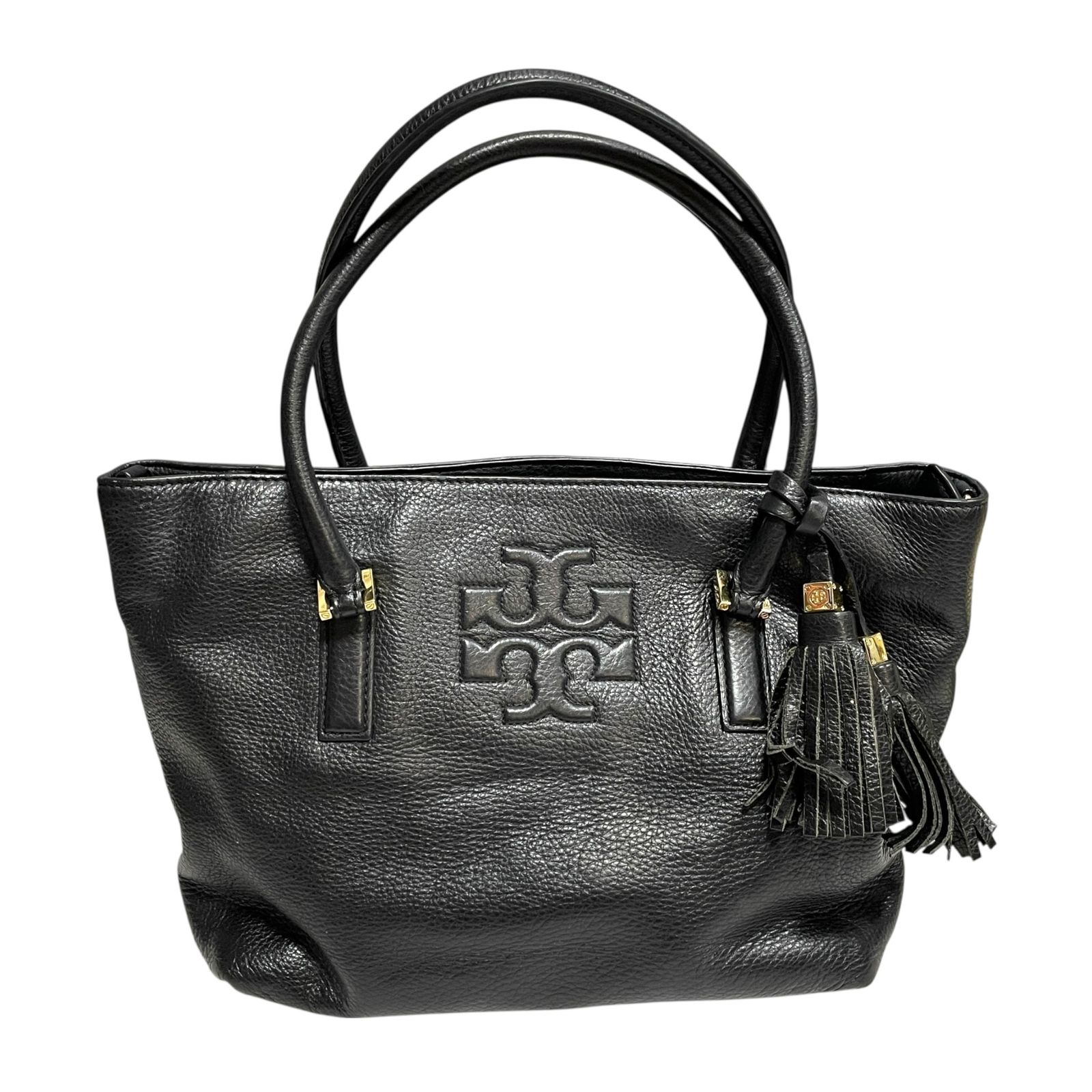 ◆品◆Tory Burch トリーバーチ レザー トートバッグ レディース ブラック タッセルバッグ ハンドバッグ Q82103NC