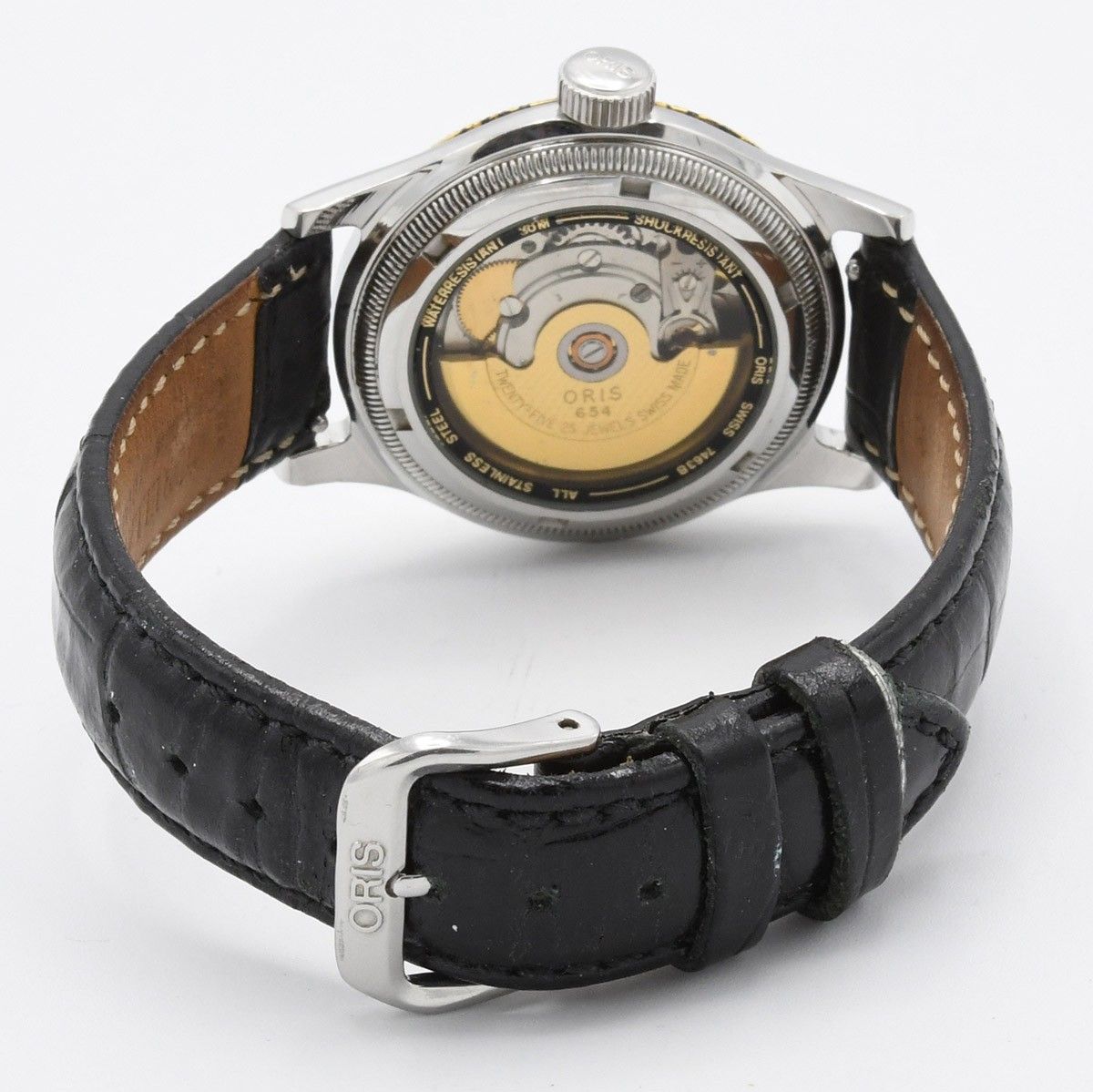 稼働 腕時計 ORIS オリス ポインターデイト 7463B バックスケルトン 25