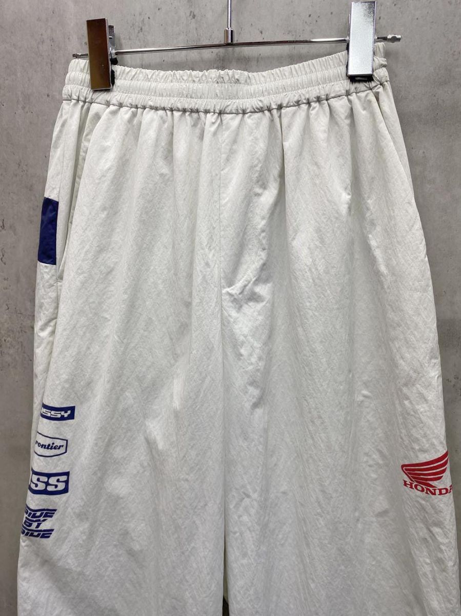 MOUSSY HONDA マウジー ホンダ 6001 レーシング ロゴ ナイロン パンツ size 1 白 レディース