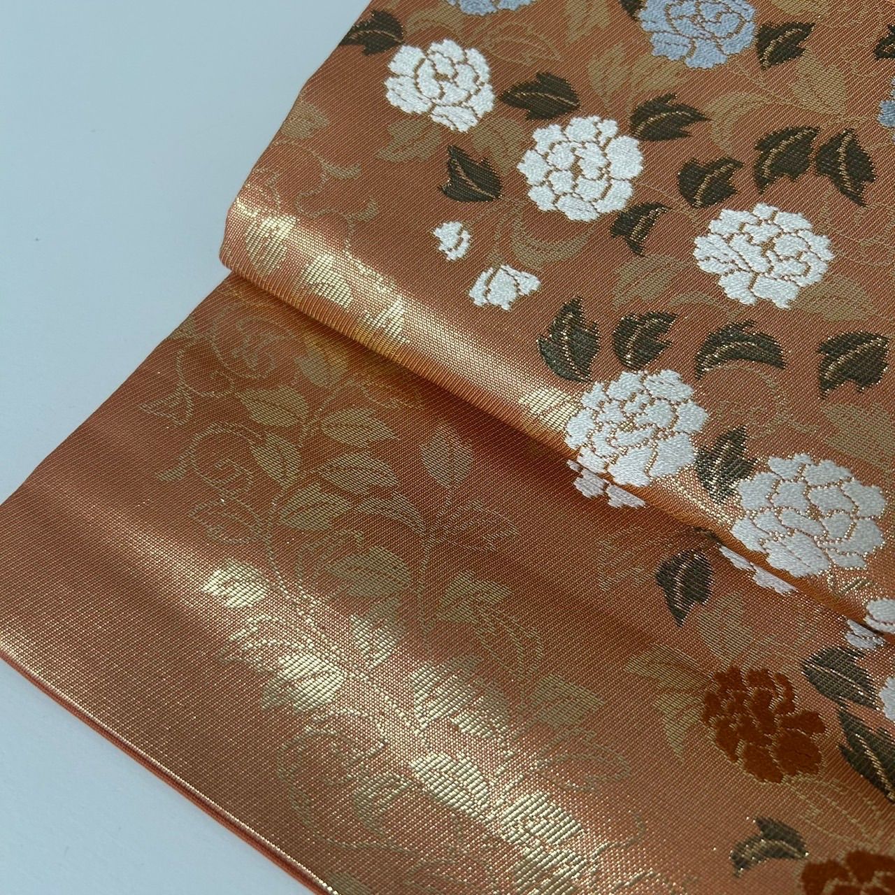 名古屋帯 正絹 花唐草 美しい加工 九寸 MA-1600 - メルカリ