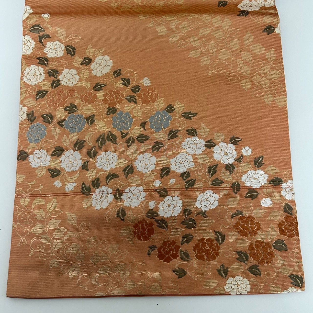 名古屋帯　花唐草　正絹 名古屋帯 正絹 花唐草 美しい加工 九寸 MA-1600 - メルカリ