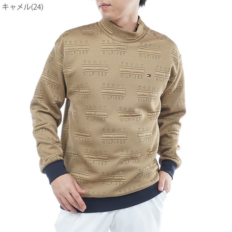 トミーヒルフィガー ゴルフ スウェット メンズ 長袖 モックネック ニット トレーナー カットソー ストレッチ ゴルフウェア ブランド 無地 ロゴ 秋 冬 THMA575 トミーヒルフィガー ゴルフ スウェット メンズ 長袖 モックネック