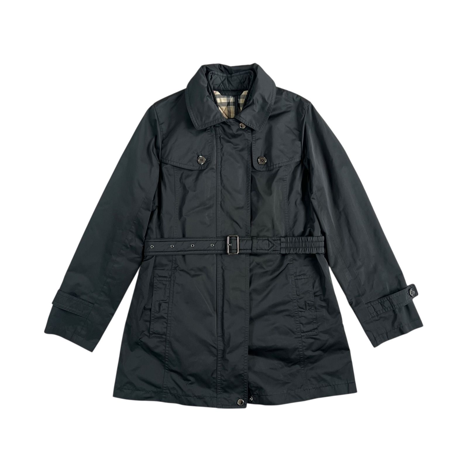 BURBERRY LONDON / バーバーロンドン ベルト付 ナイロンショートコート