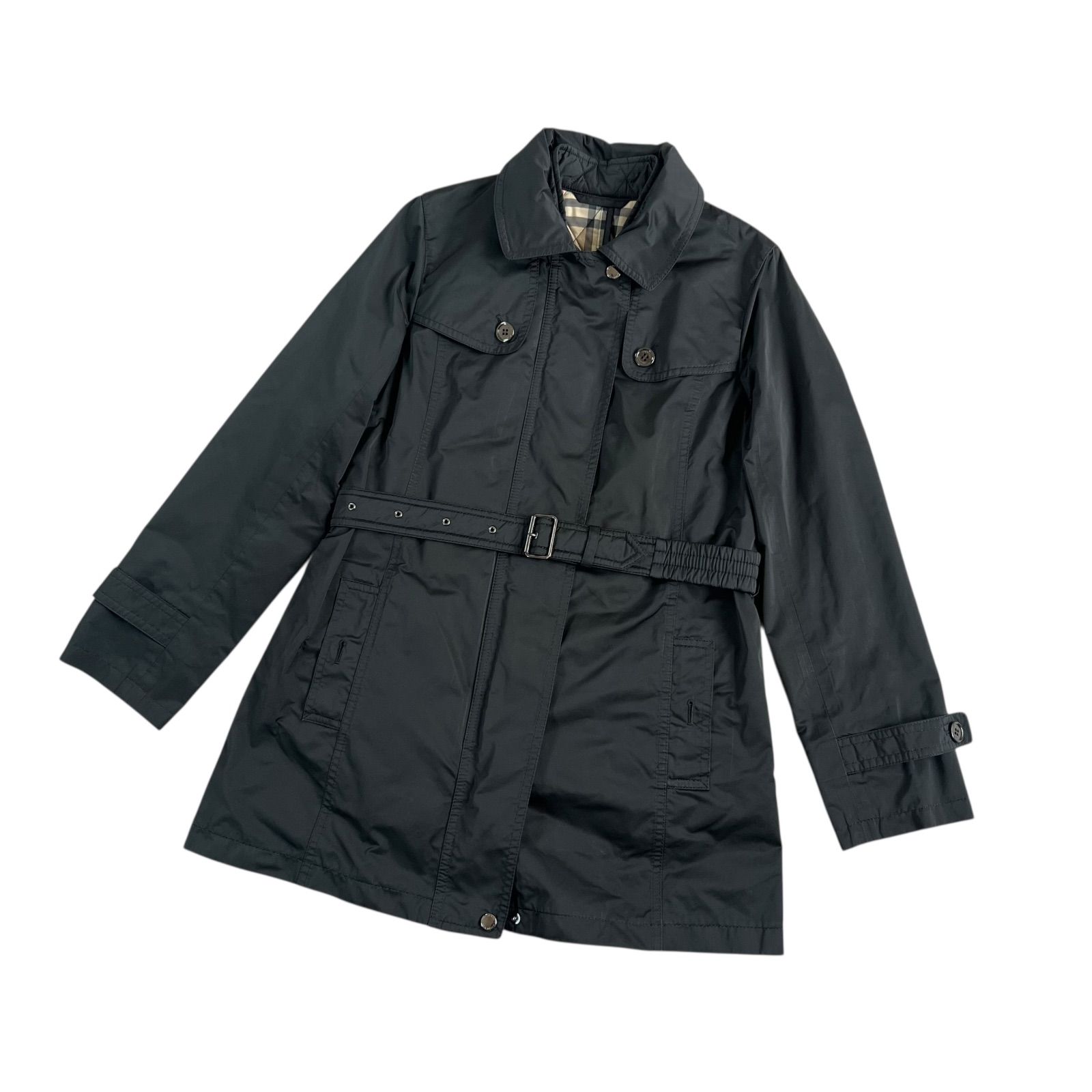 BURBERRY LONDON / バーバーロンドン ベルト付 ナイロンショートコート