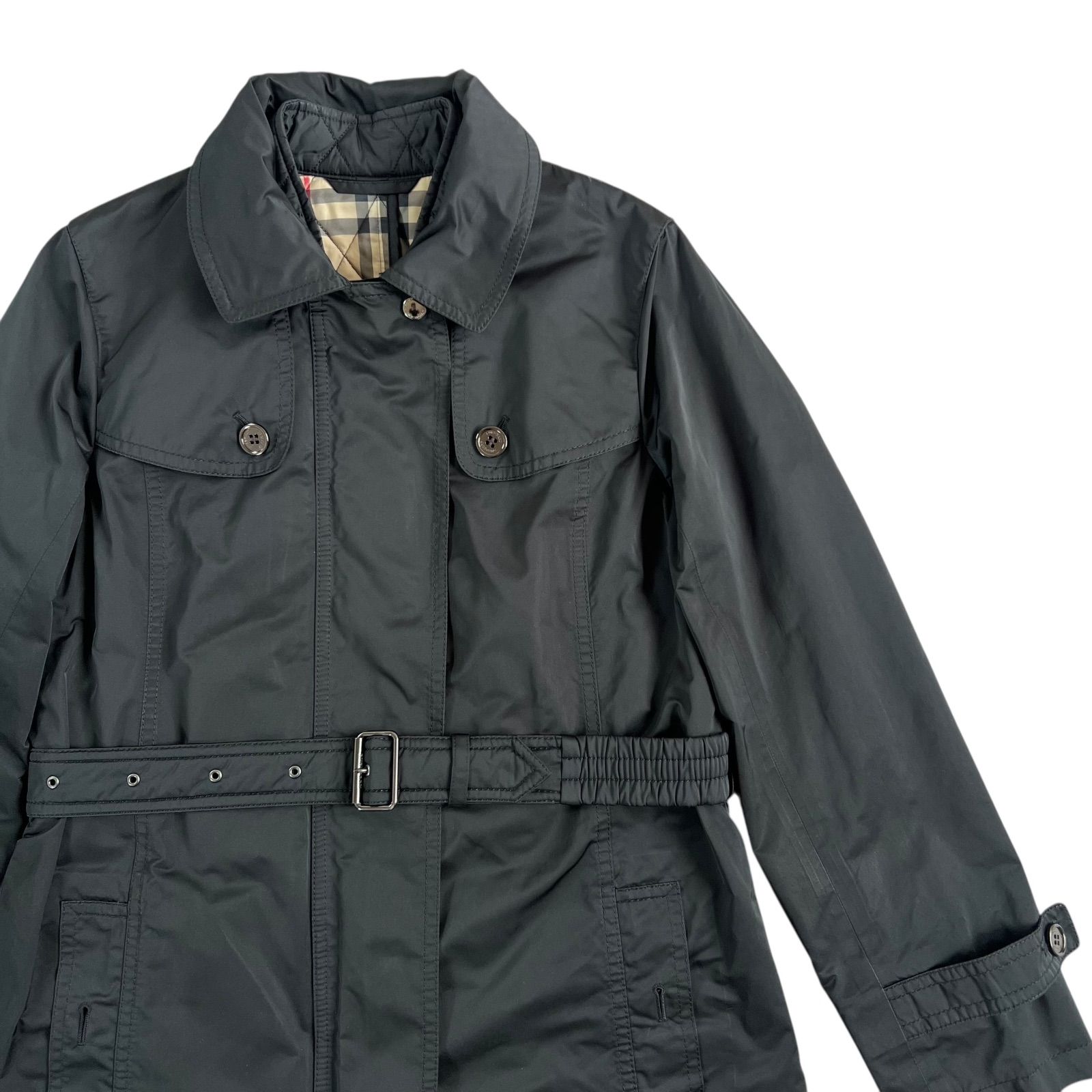 BURBERRY LONDON / バーバーロンドン ベルト付 ナイロンショートコート