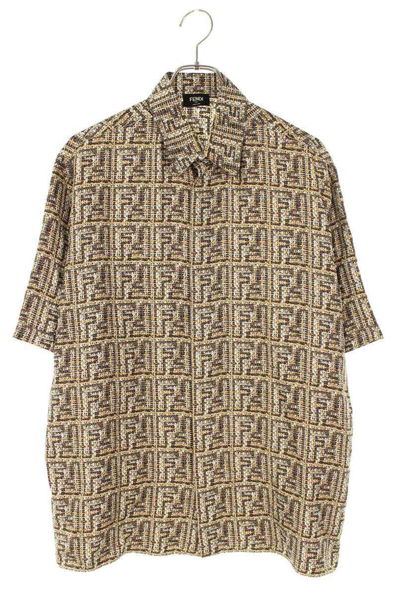 フェンディ FS0795 AR6F ズッカ柄シルク半袖シャツ メンズ 39 - メルカリ