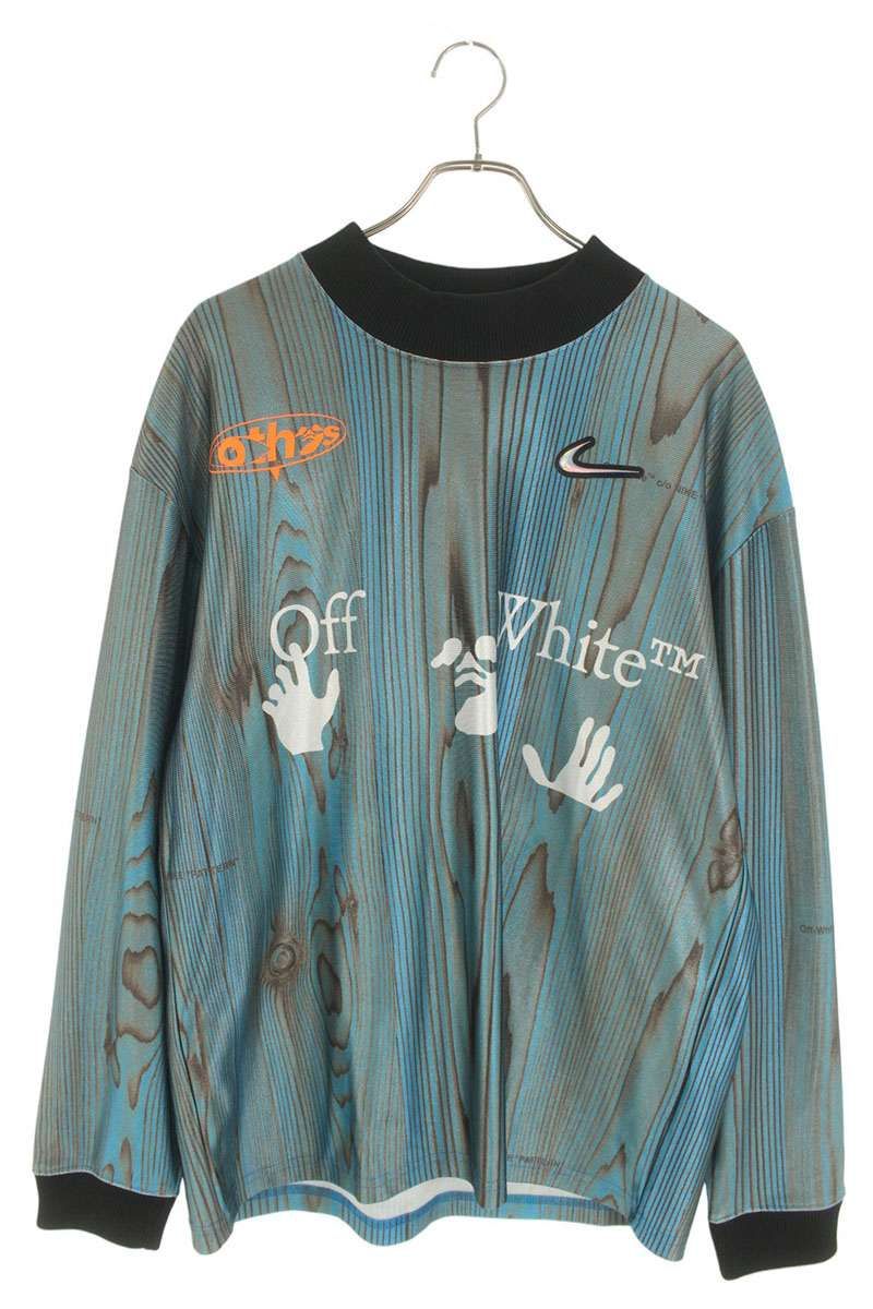 ナイキ ×オフホワイト OFF-WHITE DN1701-411 ロゴゲームシャツ長袖