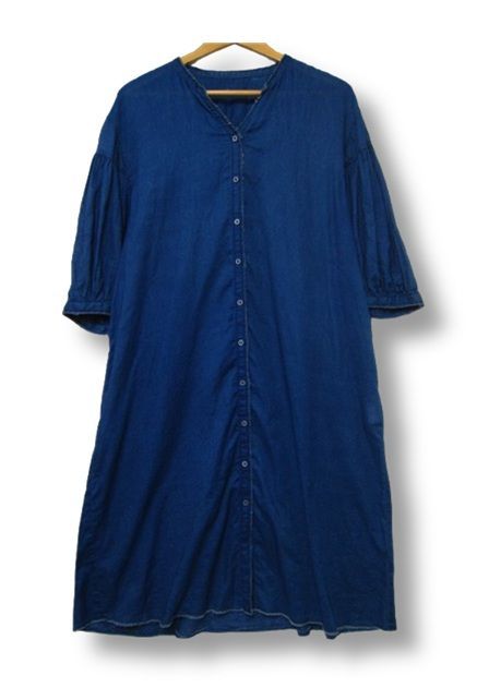 未使用】センソユニコ io comme io イオコムイオ 藍染 麻混 リネン 七