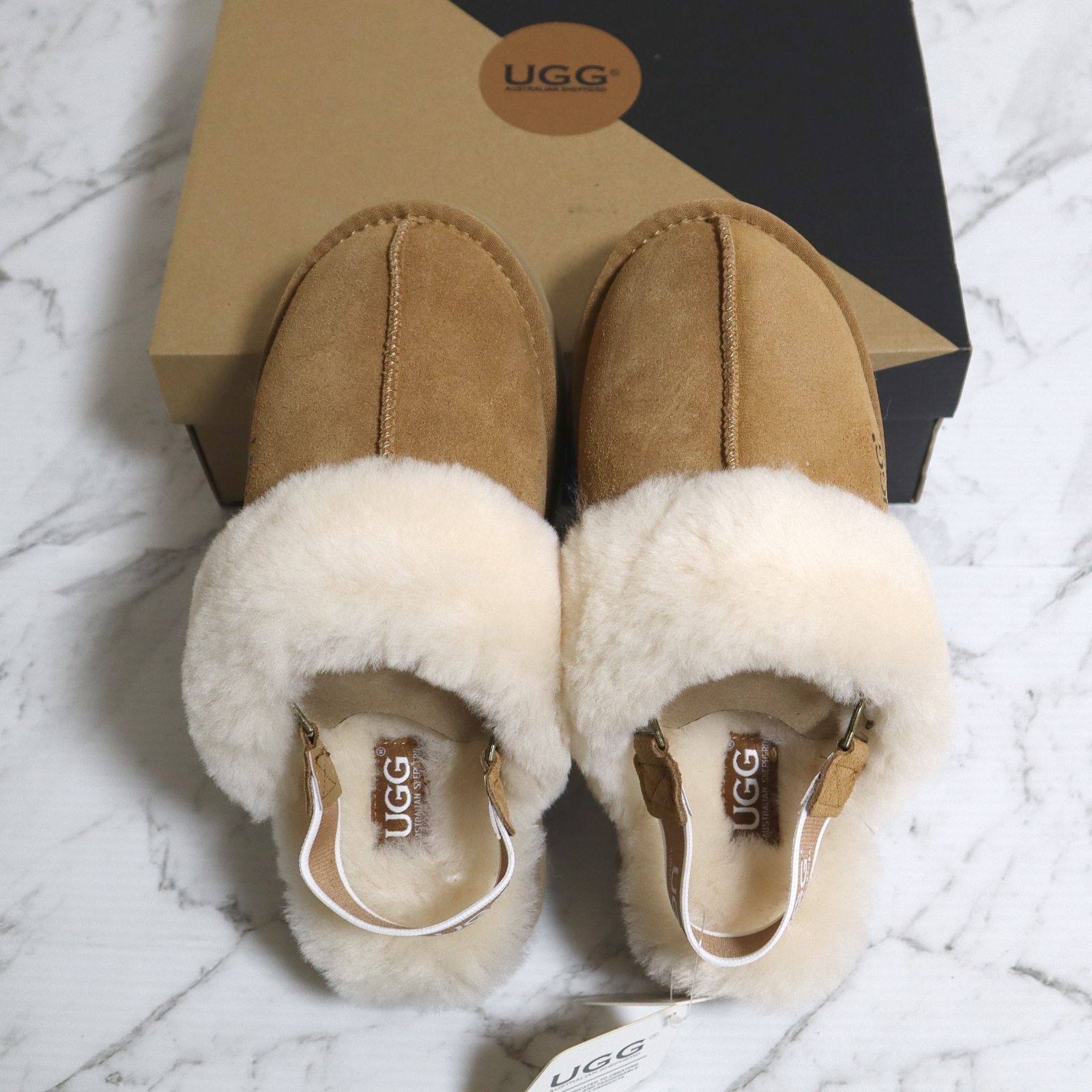 Australian Shepherd ムートンスリッパ 取り外し ストラップ2種付 カラバリ