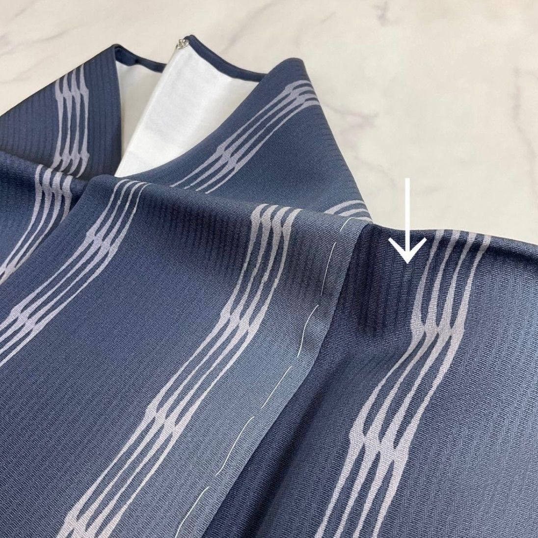 one◆kimonoarisa◆厳選◆♥同然◆センスの良い小紋◆広衿◆正絹◆仕付け糸付き◆裄長◆ロング◆裄68肩丈163.5