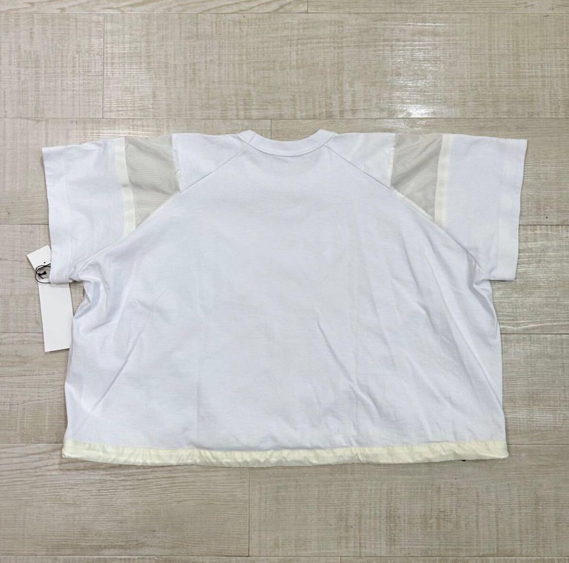 2025 sacai サカイ 異素材 ドッキング ドローコード 半袖 ワイド シルエット カットソー 23-06837 サイズ 1 定価33.000円 612