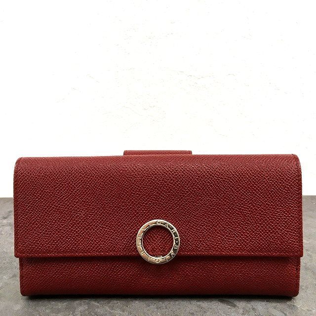 219 み BVLGARI 長財布 レッド クリップ