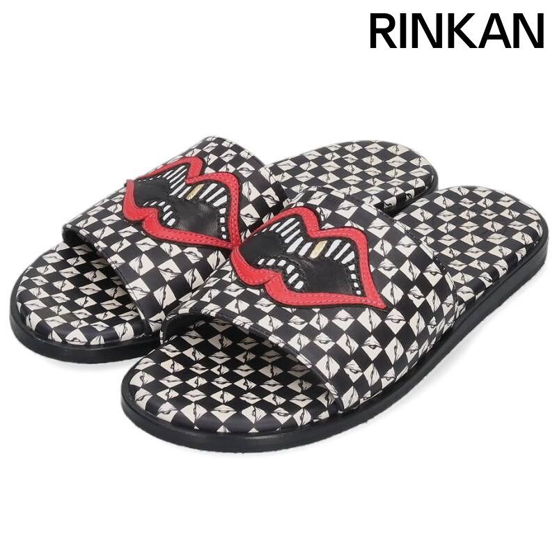 クロムハーツ CH SLIDE LEATHER 99 EYESチョンパーパッチレザーサンダル メンズ 40