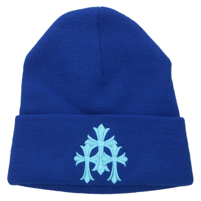 クロムハーツ WOOL WATCH CAP トリプルクロス刺繍ビーニー帽子 レディース ONE SIZE