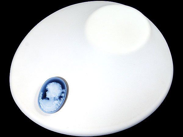 ジュエリー極】華やかな貴婦人の彫刻 高級ブルーストーンカメオルース