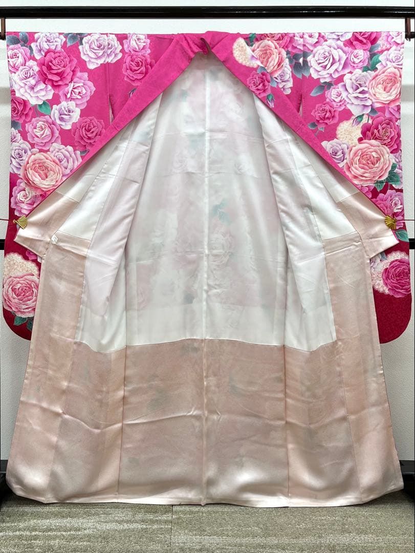 振袖 銀通し 刺繍 金彩 薔薇 紋意匠 身丈159cm 撥水加工済 MO3184 
