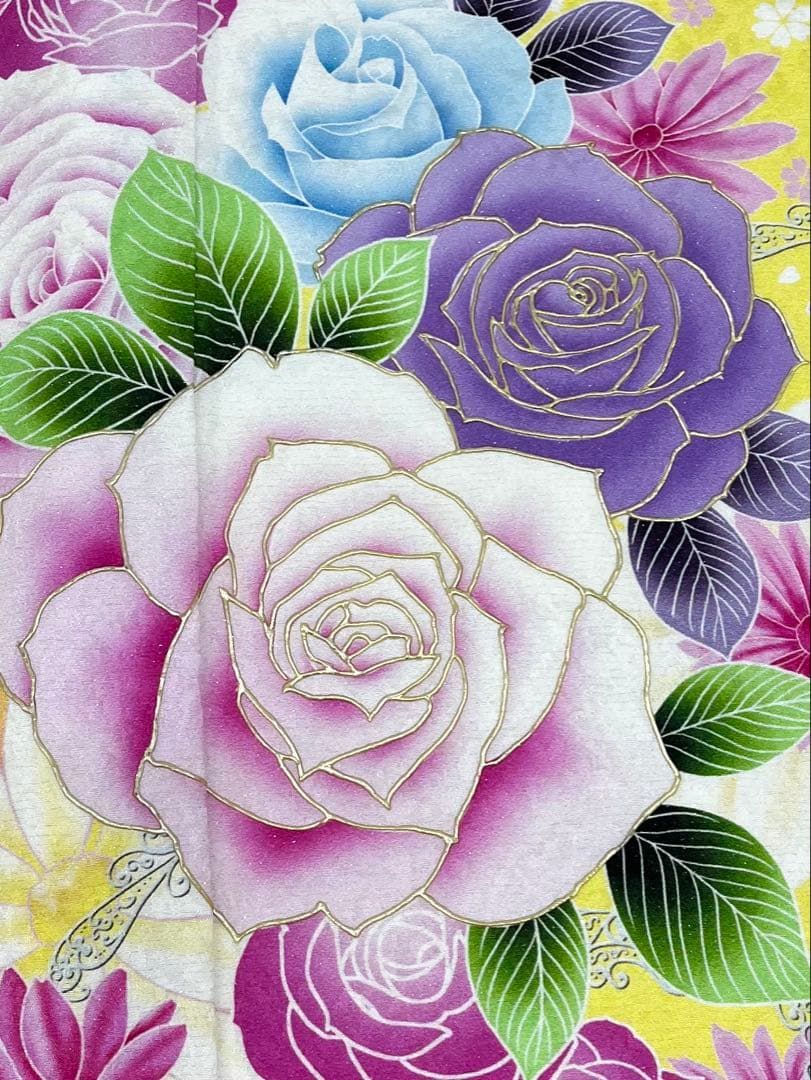 振袖 銀通し 金彩 薔薇 紋意匠 身丈170cm 撥水加工済 MO3183 - メルカリ