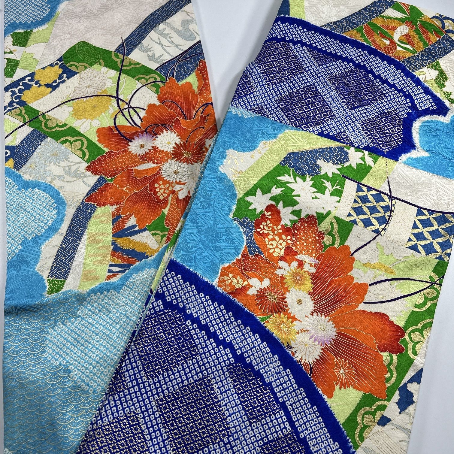 振袖 4枚 正絹 着物まとめ売り 同梱購入歓迎 リメイク用 着付け練習用