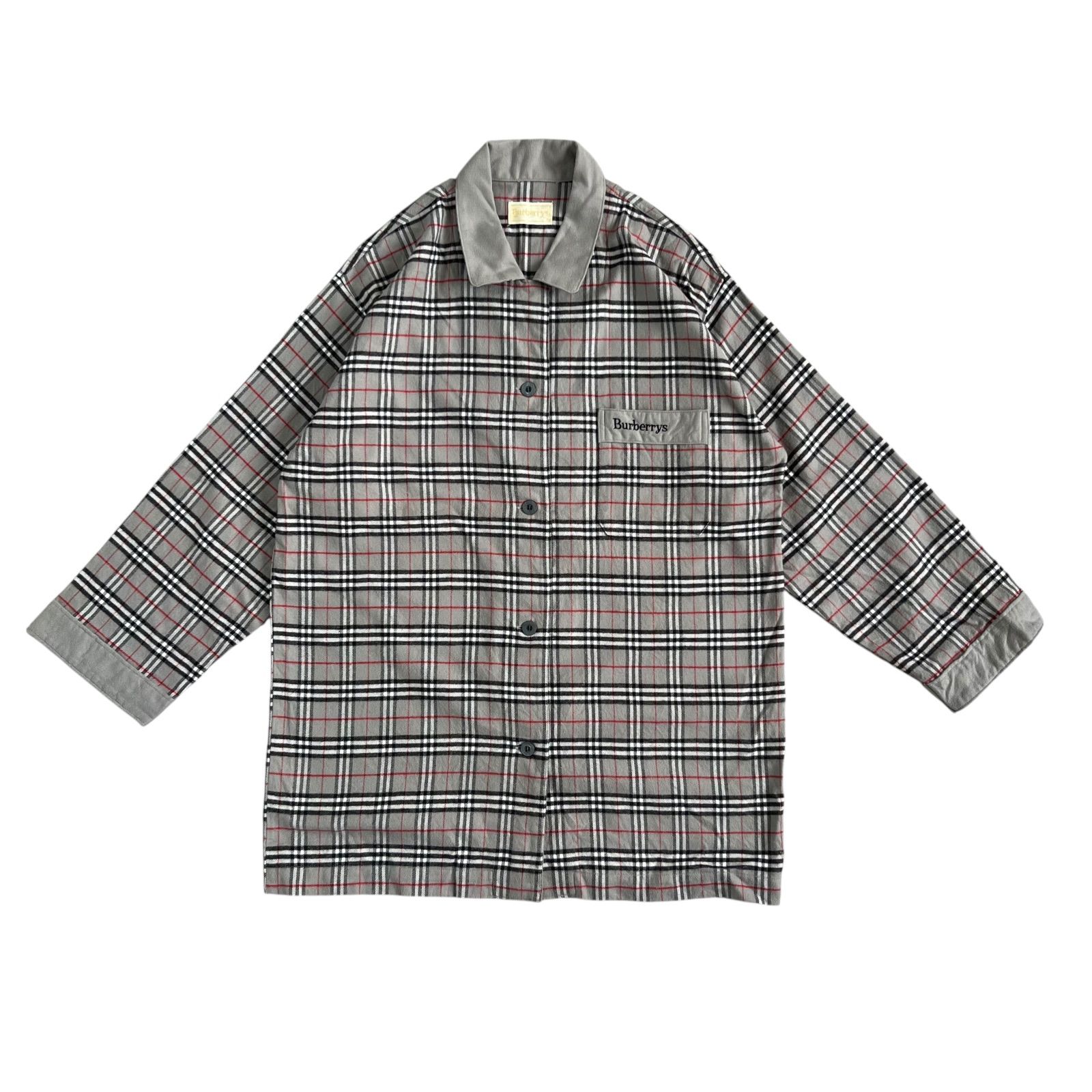 90 s Burberry | バーバリーズ ノヴァチェック ルームウェア セットアップ グレー コットン Mサイズ ユニセックス