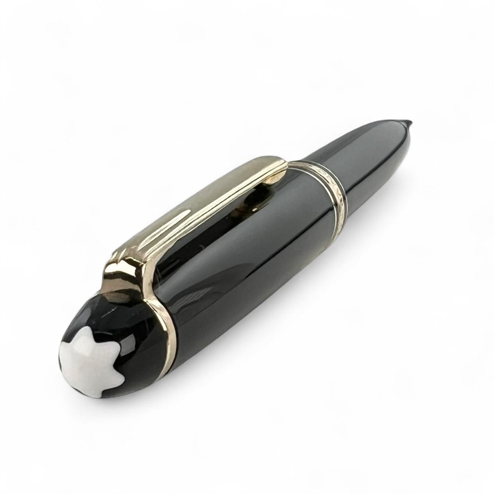  MONTBLANC モンブラン マイスターシュテュック クラシック ツイスト式 レジン ボールペン ブラック ゴールド 箱 ケース付き ドイツ製 メンズ 筆記 済み ボールペン本体 ボールペン