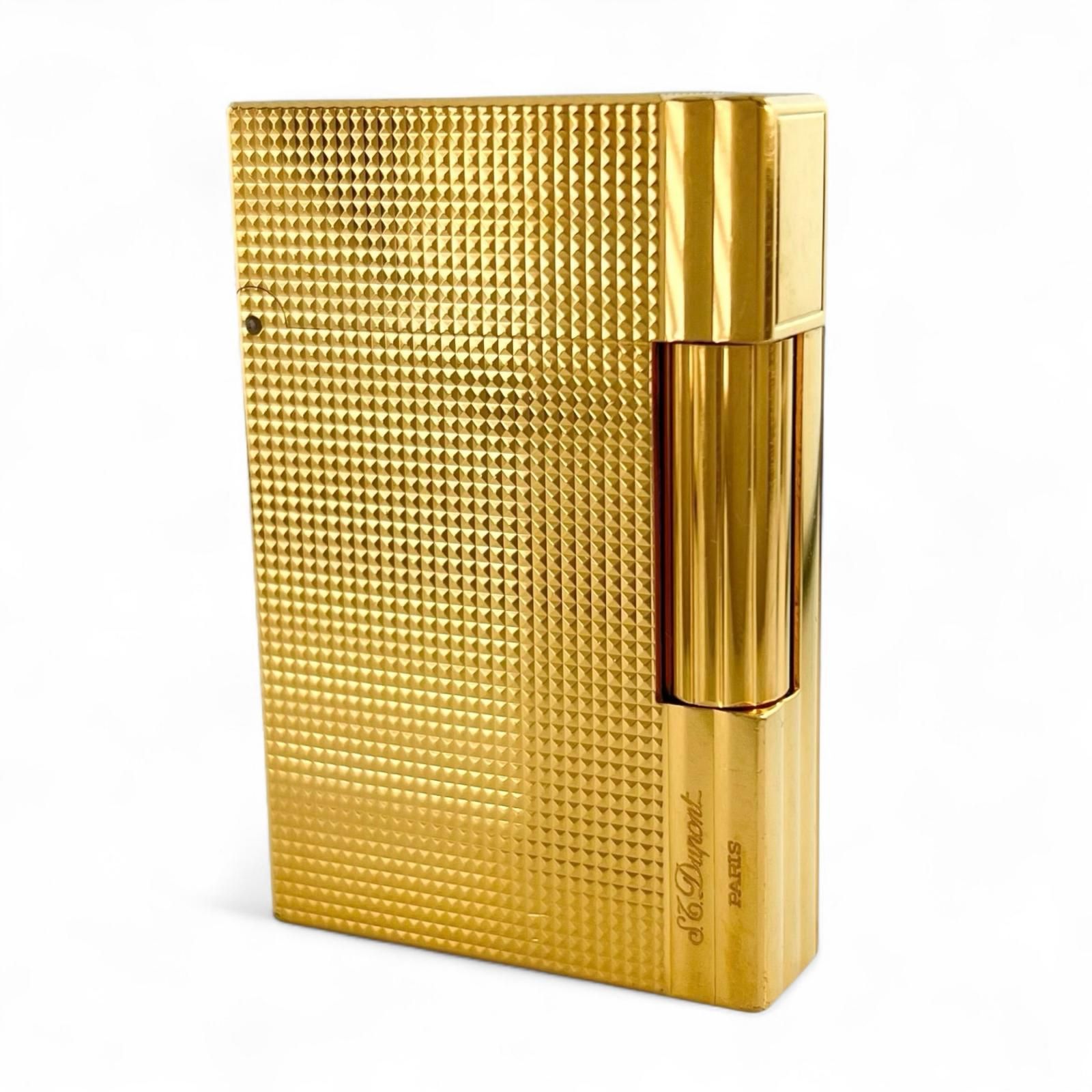 Dupont デュポン ギャッツビー ダイヤモンドヘッド ローラー式 喫煙具 ガスライター ゴールド フランス製 メンズ 着火 済み