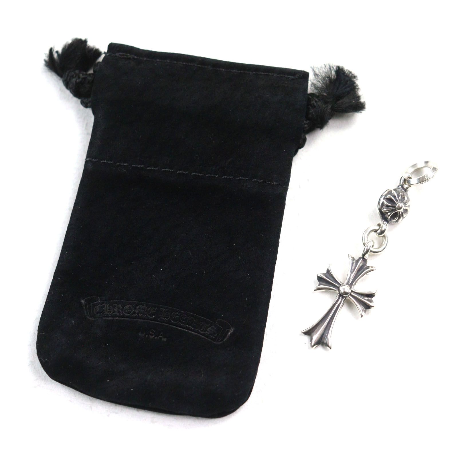 CHROME HEARTS クロムハーツ 1ボールタイニーCHクロス 925 ペンダントトップ シルバー 保存袋付き 重量6 82 g メンズ レディース