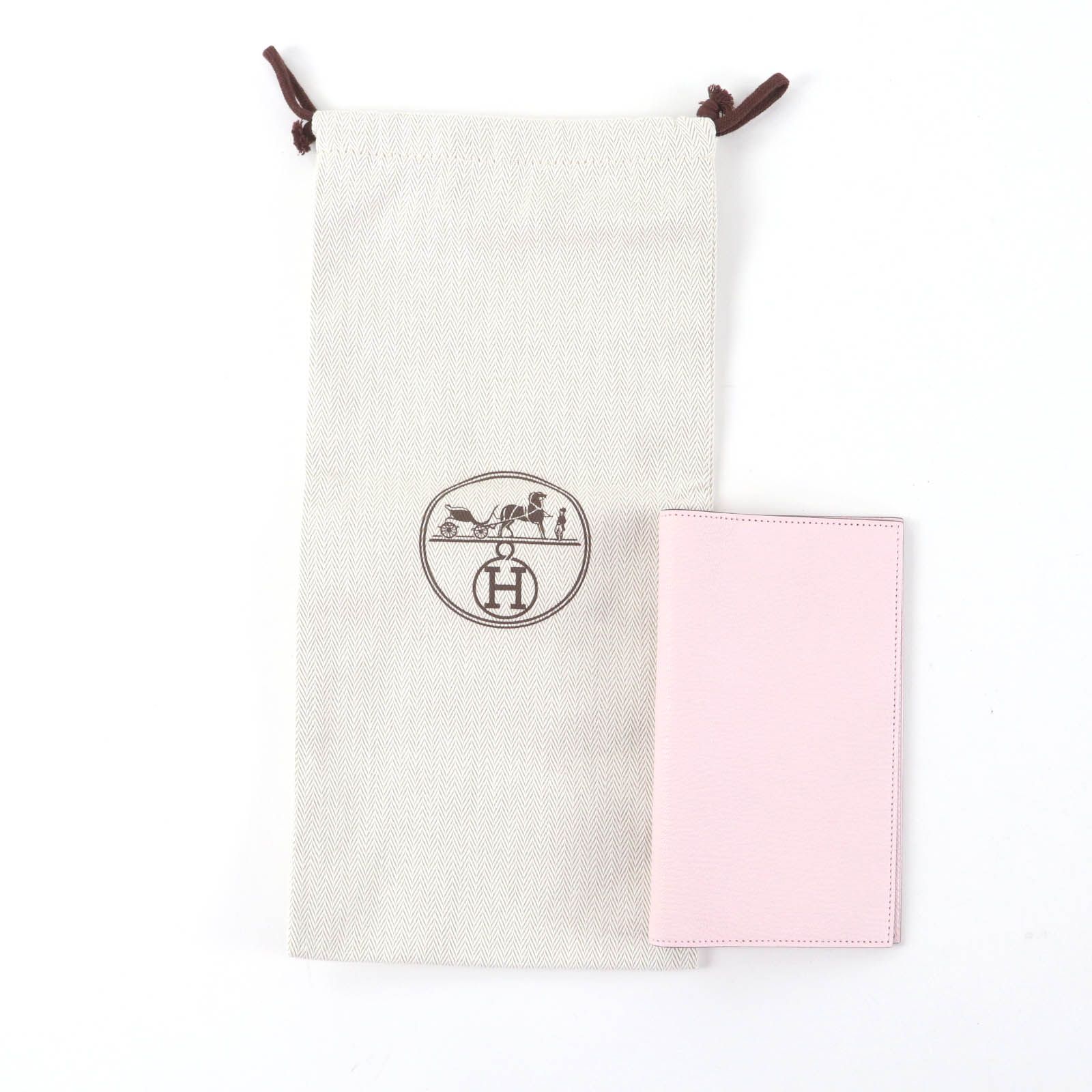 HERMES エルメス アジェンダ ヴィジョン2 ローズダーリン シェーブル 手帳カバー W刻印 保存袋付き フランス製 レディース