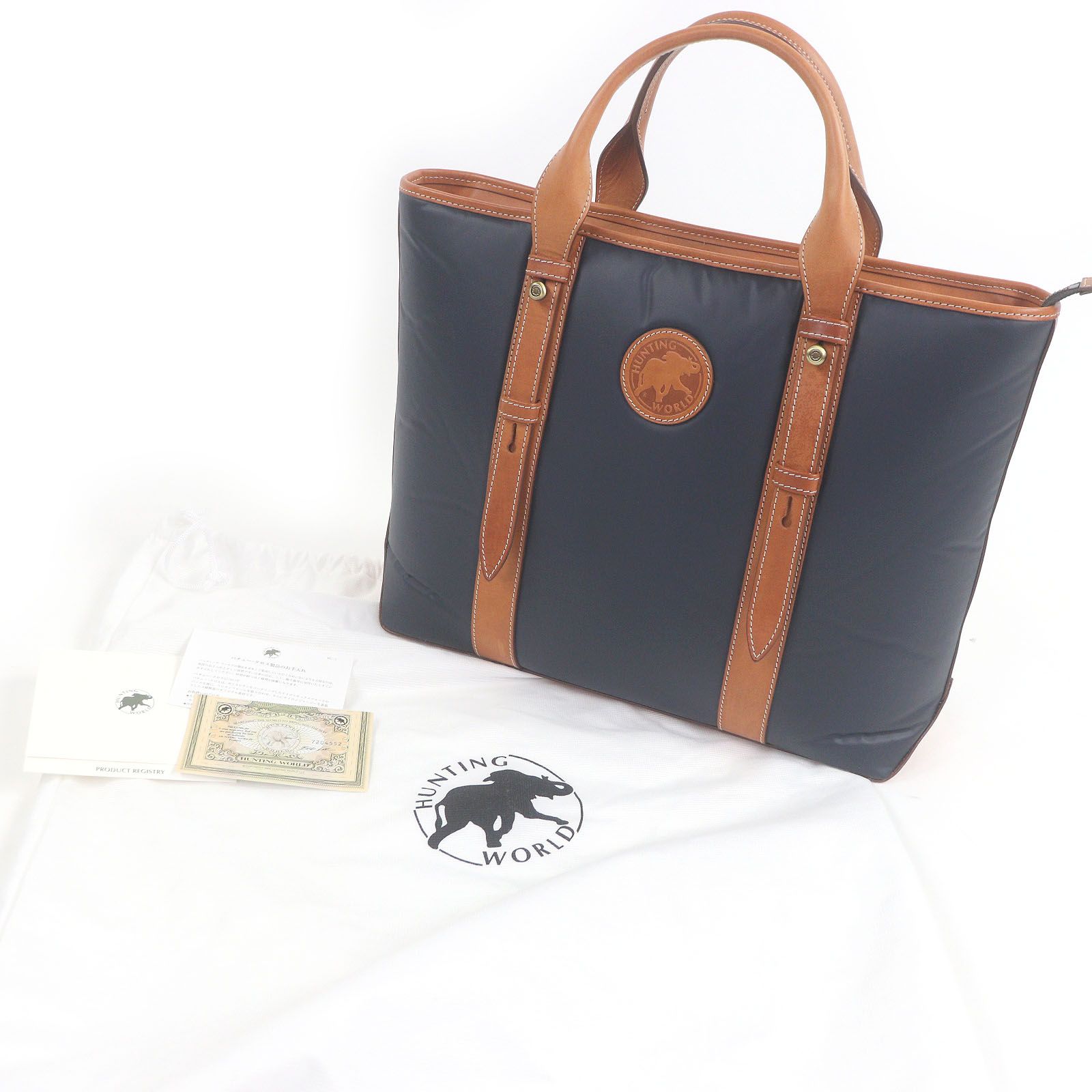極美品□HUNTING WORLD ハンティングワールド バチュークロス レザー
