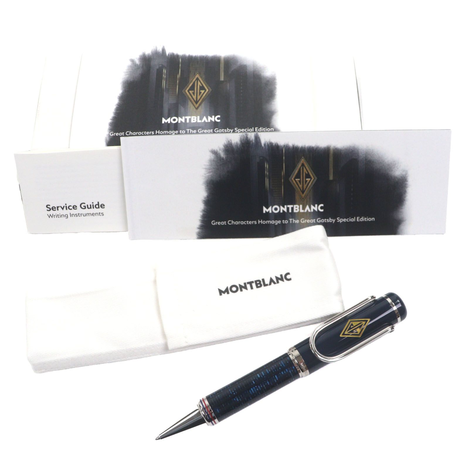 MONTBLANC モンブラン グレートキャラクターズ グレート ギャツビー エディション ツイスト式 ボールペン ネイビー シルバー メンズ 筆記 済み