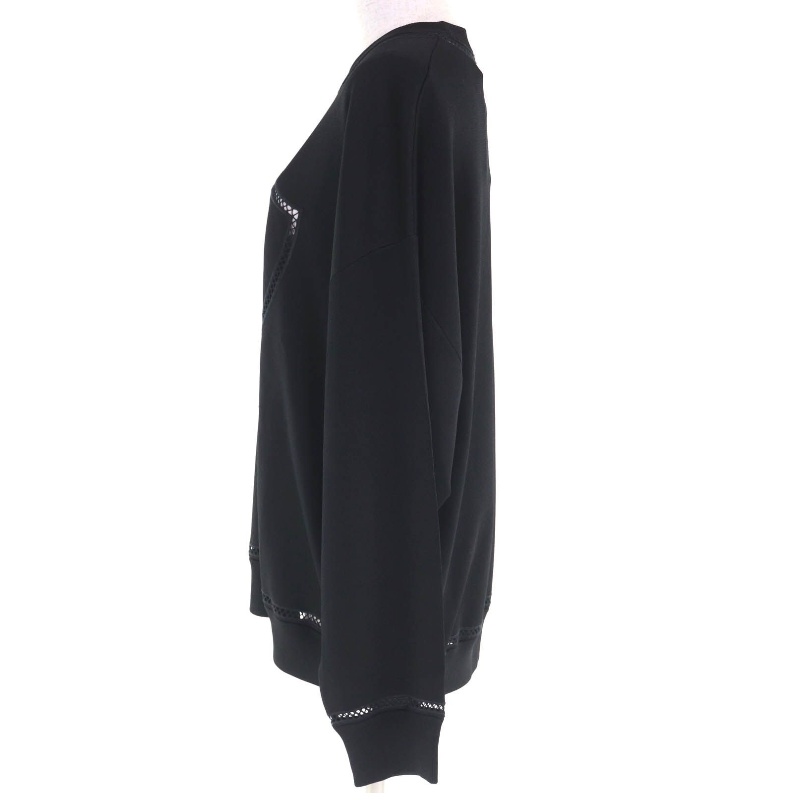 ♥品 バーバリー 8066269 ロゴデザイン ドロップショルダー オーバーサイズ カットソー スウェットシャツ ブラック M レディース