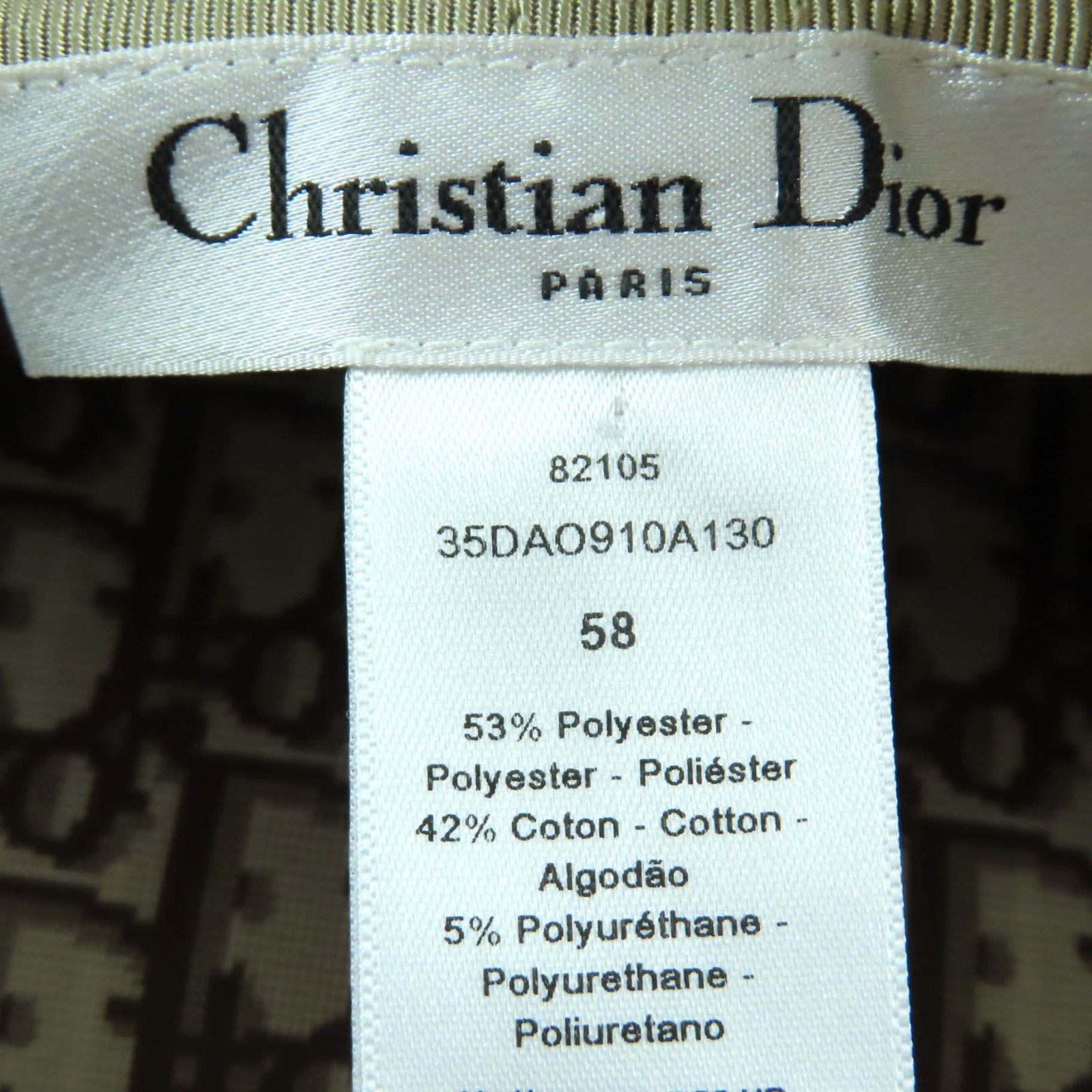 極美品◇Christian Dior クリスチャンディオール 35DAO910A130 裏地オブリーク柄 BEE刺繍 ベレー帽 58 箱付き 伊製 正規品 レディース 極美品◇Christian Dior クリスチャンディオール 35DAO910A130 裏地