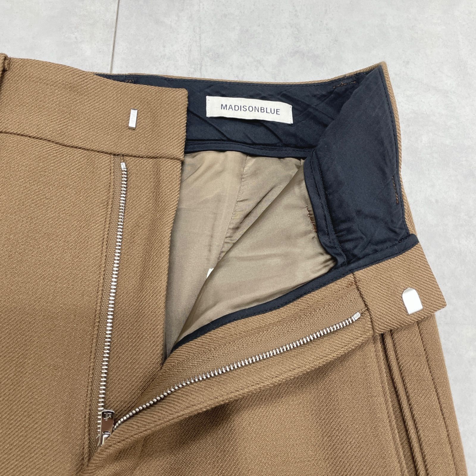 ウールフレアーパンツ　ブラウン　マディソンブルー　00 MADISONBLUE マディソンブルー フレアパンツ ウール ブラウン ベージュ