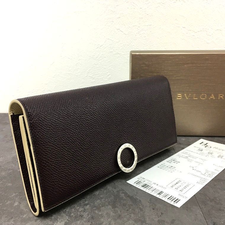 送料込み！ 極美品 BVLGARI 長財布 パープル ブルガリブルガリ