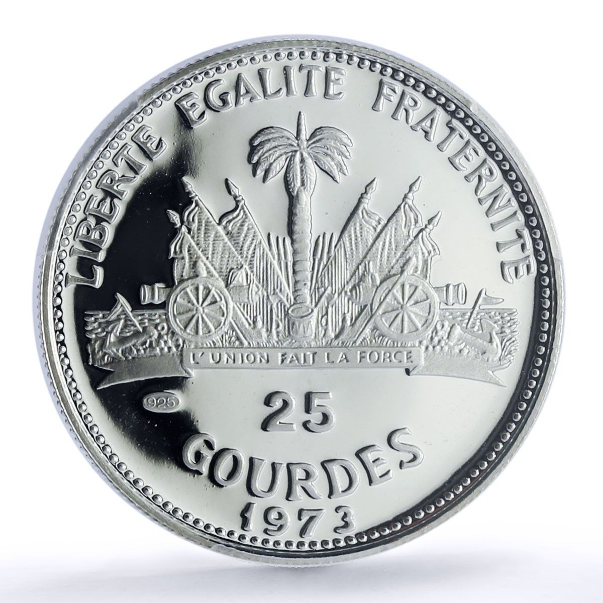 ハイチ 25 グールド クリストファー コロンブ Colomb KM 102 PR 69 PCGS 銀貨 1973年