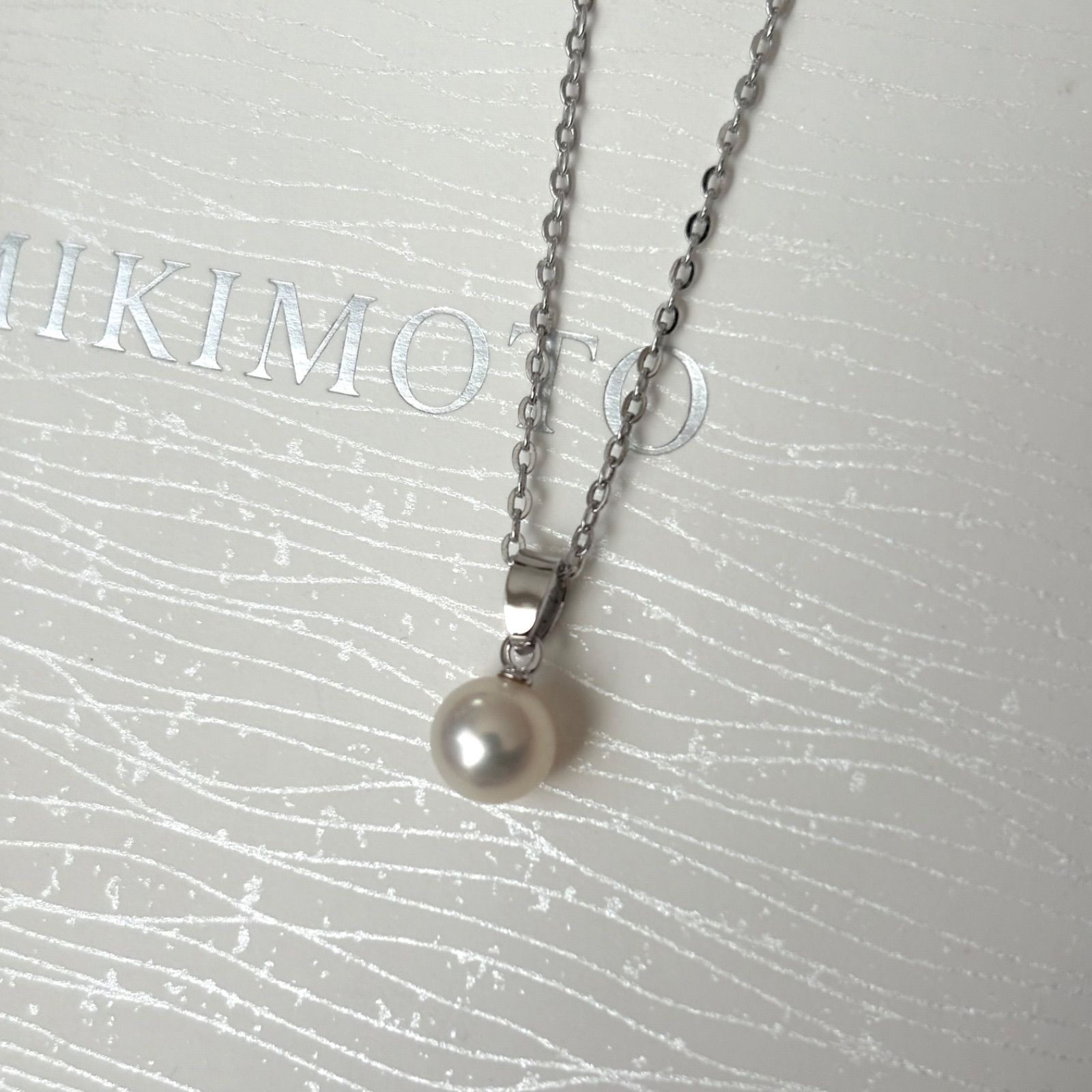 079【ミキモト】シルバー パール 約6.6mm ネックレス - メルカリ