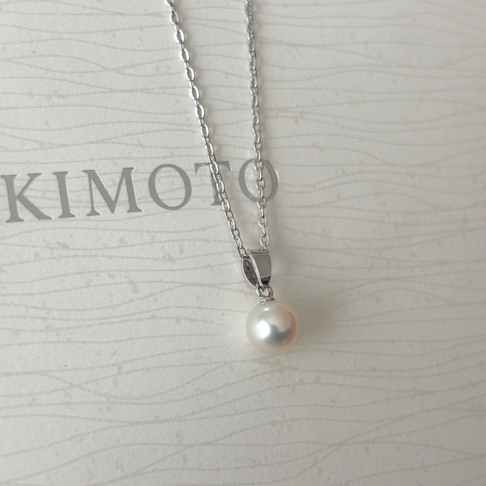 079【ミキモト】シルバー パール 小売業者 約6.6mm ネックレス