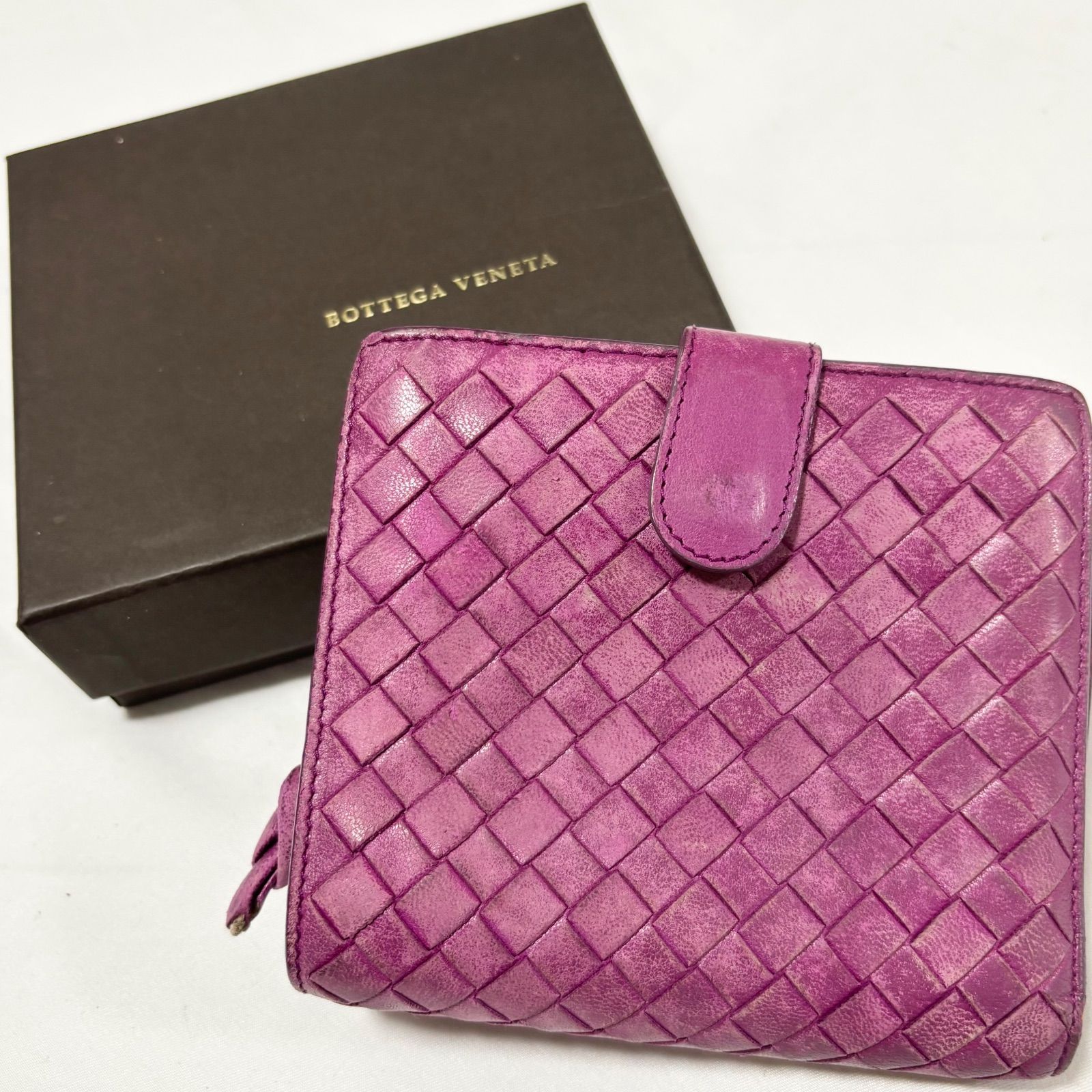 Bottega Veneta 二つ折り財布 パープル 送料無料】BOTTEGA VENETA/ボッテガヴェネタ/二つ折り財布/ウォレット
