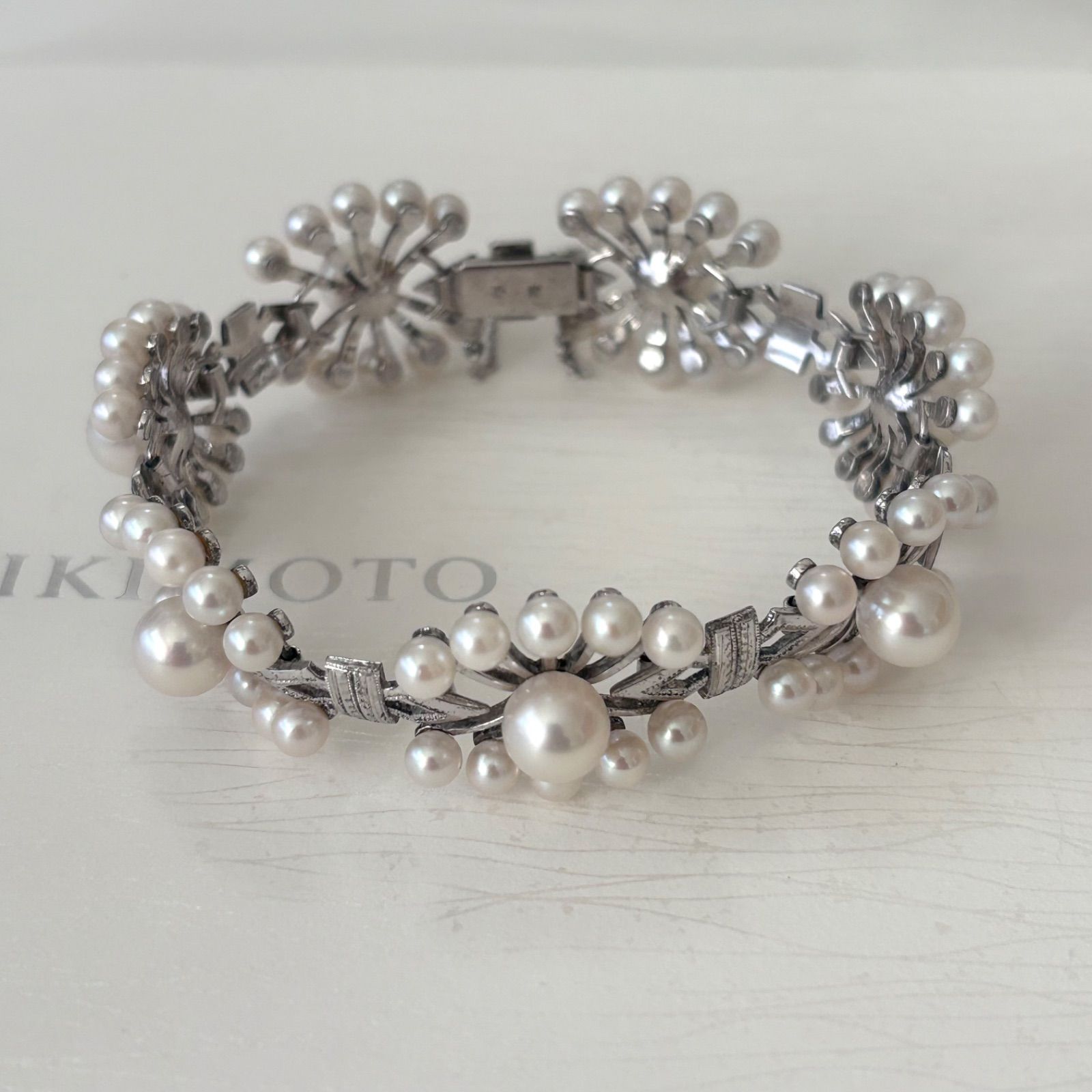 460【ミキモト】シルバー パール 約4.0-7.3mm ブレスレット - メルカリ